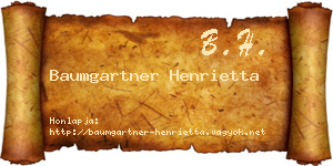 Baumgartner Henrietta névjegykártya