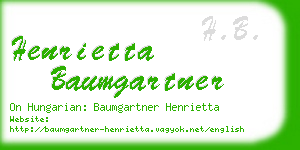 henrietta baumgartner business card